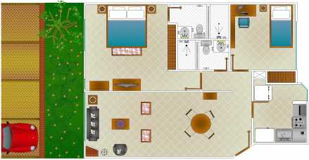 相片: 租 1 栋卧室公寓 60 m2