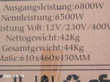 相片: 出售 自己动手和工具 OHV (HONDA) - GROUPE ELECTROGENE PUISSANT 6,8KVA (6500WATT REEL)