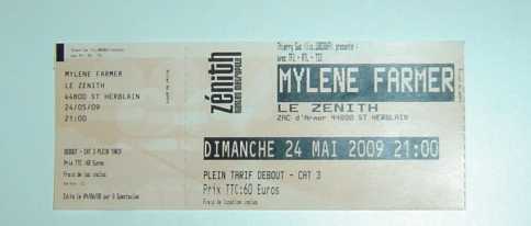 相片: 出售 音乐会票 MYLENE FARMER - NANTES