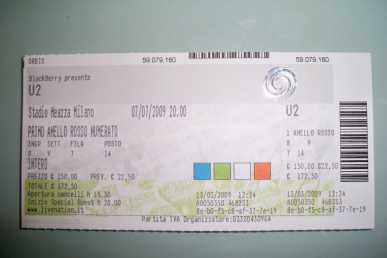 相片: 出售 音乐会票 CONCERTO U2 360° TOUR - STADIO SAN SIRO, MILANO
