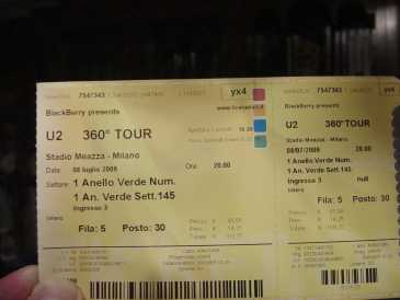 相片: 出售 音乐会票 U2  360 TOUR - STADIO  MEAZZA  MILANO