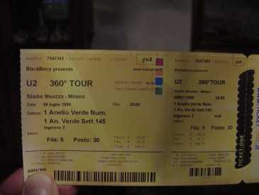 相片: 出售 音乐会票 U2  360 TOUR - STADIO  MEAZZA  MILANO