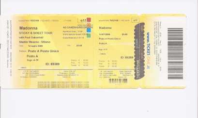 相片: 出售 音乐会票 STICKY & SWEET TOUR - MILANO