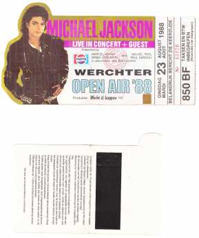 相片: 出售 音乐会票 CONCIERTO MICHAEL JACKSON - LOND 1988