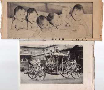 相片: 出售 相片/海报 QUINTUPLES HIJAS DEL REY DE INGLATERRA.CARROSA
