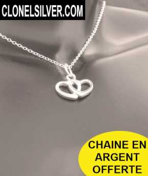 相片: 出售 珠宝 妇女 - PENDENTIF COEUR REUNIS ARGENT 15,00EUR - PENDENTIF COEUR ARGENT 925