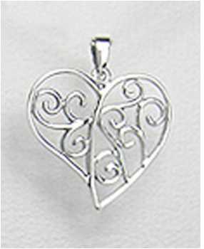 相片: 出售 珠宝 妇女 - PENDENTIF COEUR FORGE ARGENT 23,00EUR - BIJOU COEUR FORGE PENDENTIF