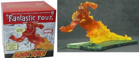 相片: 出售 其他人 DIAMOND SELECT TOYS - FANTASTIC FOUR STATUETTE SILVER AGE HUMAN TORCH