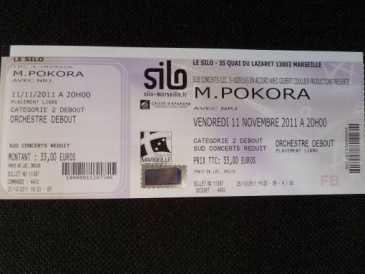 相片: 出售 音乐会票 CONCERT M.POKORA - SILO A MARSEILLE