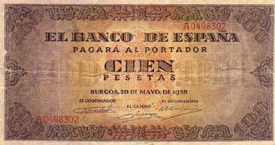 相片: 出售 邮票/邮政卡片 BILLETE DE 100 PESETAS BANCO DE BURGOS BC