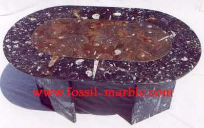 相片: 出售 装饰 TABLE EN NATURAL MARBRE FOSSILISE MARRAKECH - TABLE EN MARBRE FOSSILISE