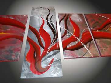 相片: 出售 绘画和图画 TABLEAUX ABSTRAIT CONTEMPORAIN ROSE