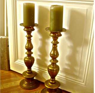 相片: 出售 其它对象 PAIRE DE BOUGEOIRS - BROCANTE - BOUGEOIR D'EGLISE