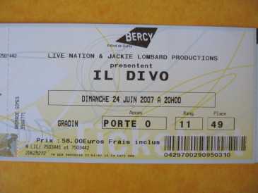 相片: 出售 音乐会票 IL DIVO 24 JUNE 2007 WORLD TOUR CONCERT - PARIS BERCY