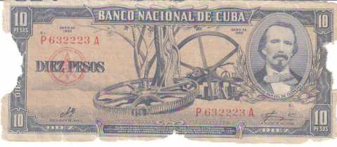 相片: 出售 其他人 10 PESOS CUBAIN SIGNE PAR LE CHE GUEVARA - 7 ANS AVANT SA MORT