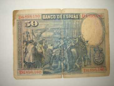 相片: 出售 其他人 BILLETE DE ESPANA DENOMINACION 50 PESETAS - MEXICO
