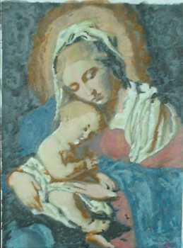 相片: 出售 绘画和图画 MADONNA CON BAMBINO