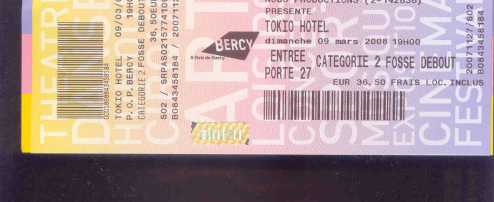 相片: 出售 音乐会票 TOKIO HOTEL - PARIS BERCY