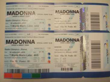 相片: 出售 音乐会票 VENDO 2 BIGLIETTI CONCERTO DI MADONNA - ROMA