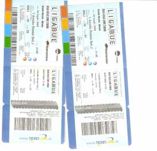 相片: 出售 音乐会票 LIGABUE 4 LUGLIO - S.SIRO MILANO